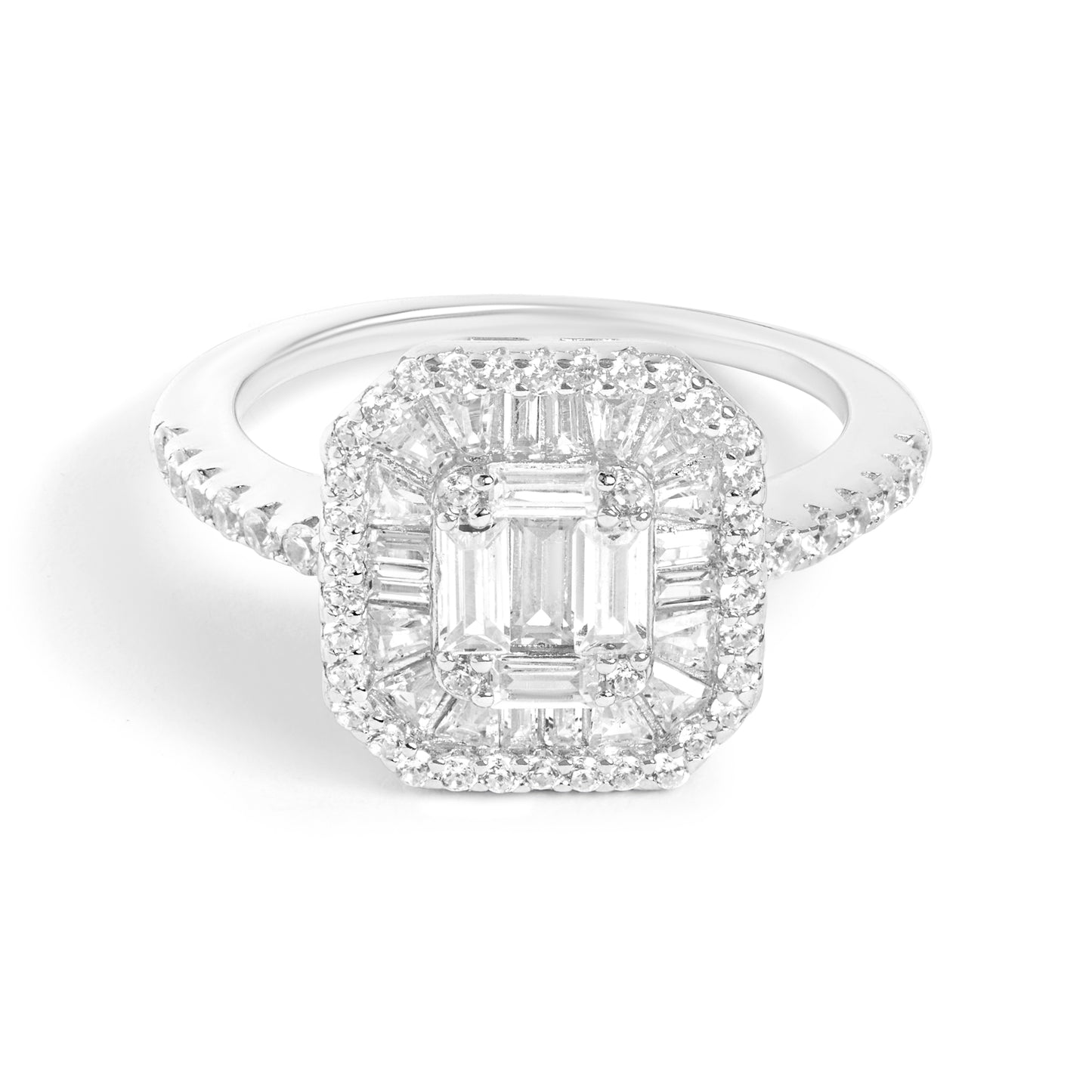 Dainty Diamond Silver Ring