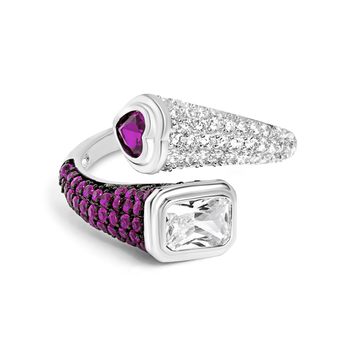 Twirl Diamond Silver Ring