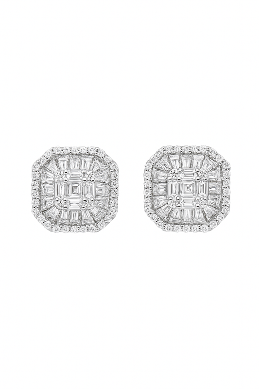 SELF LOVE DIAMOND STUDS SILVER EARRINGS