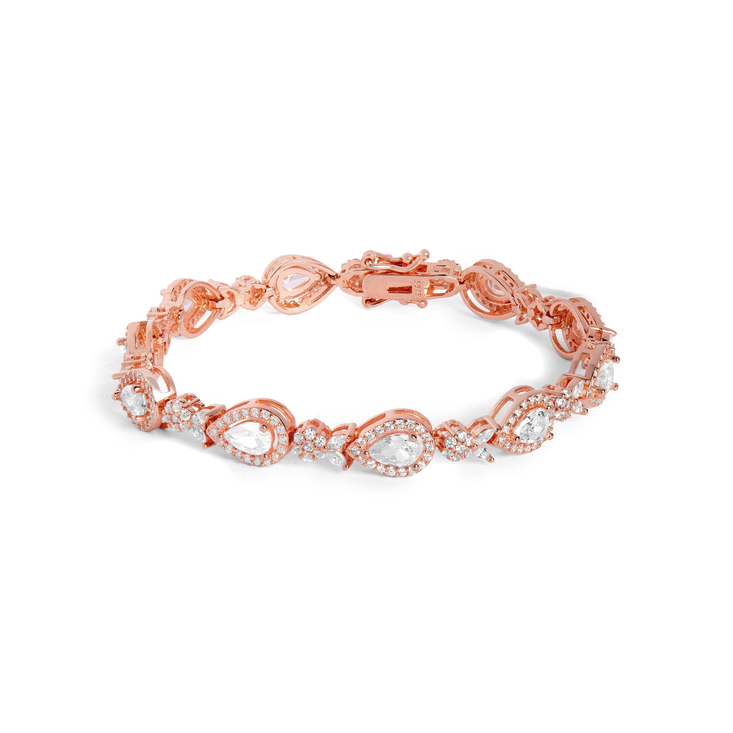 Bedazzling-Pear-Rose-Gold-Tennis-Bracelet