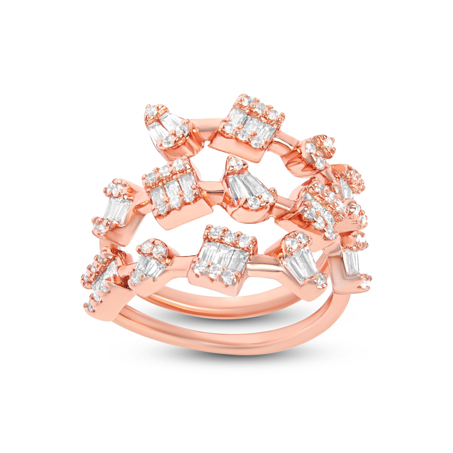 Rosegold Multi Shape Diamond Ring