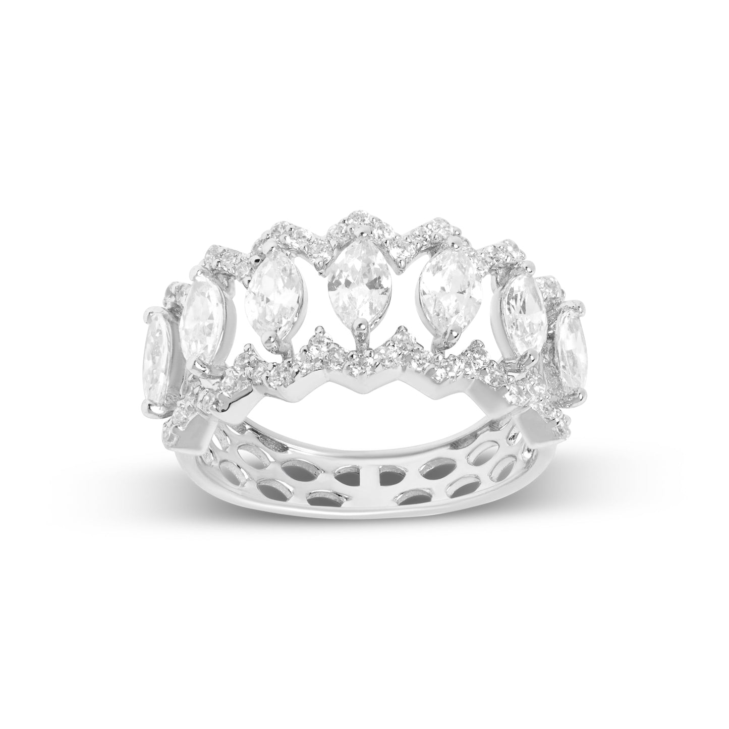 Silver Marquise Fancy Cut Ring