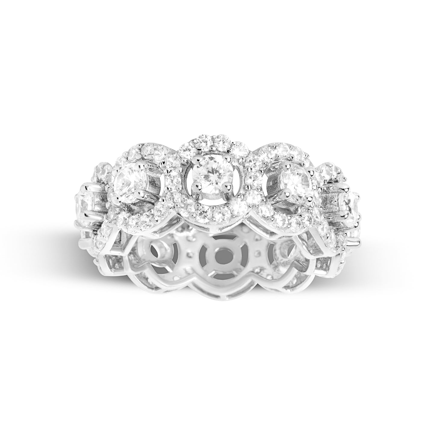 Dazzling Diamond Eternity Silver Ring