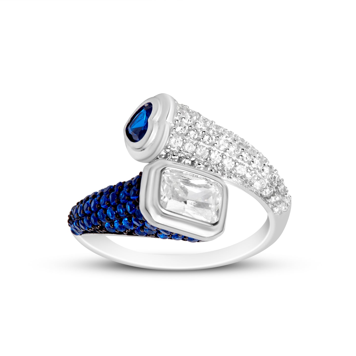 Twirl Diamond Silver Ring
