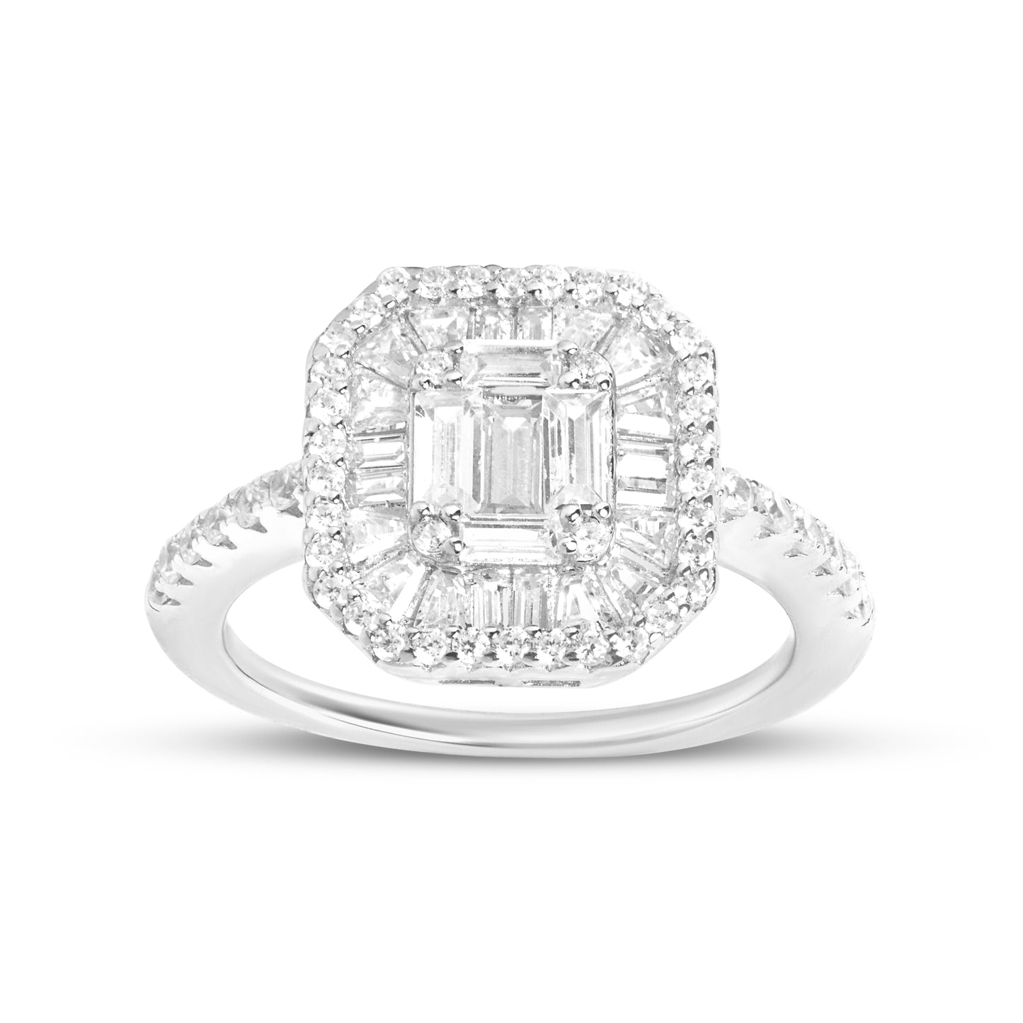 Dainty Diamond Silver Ring