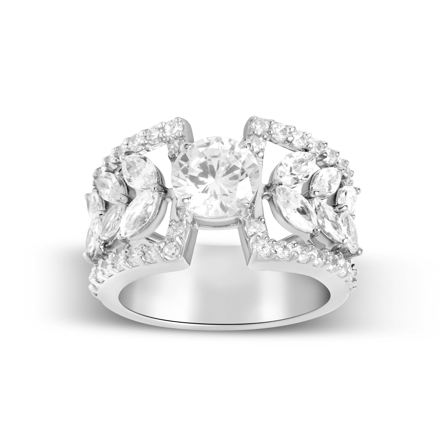 Divine Solitaire Silver Ring