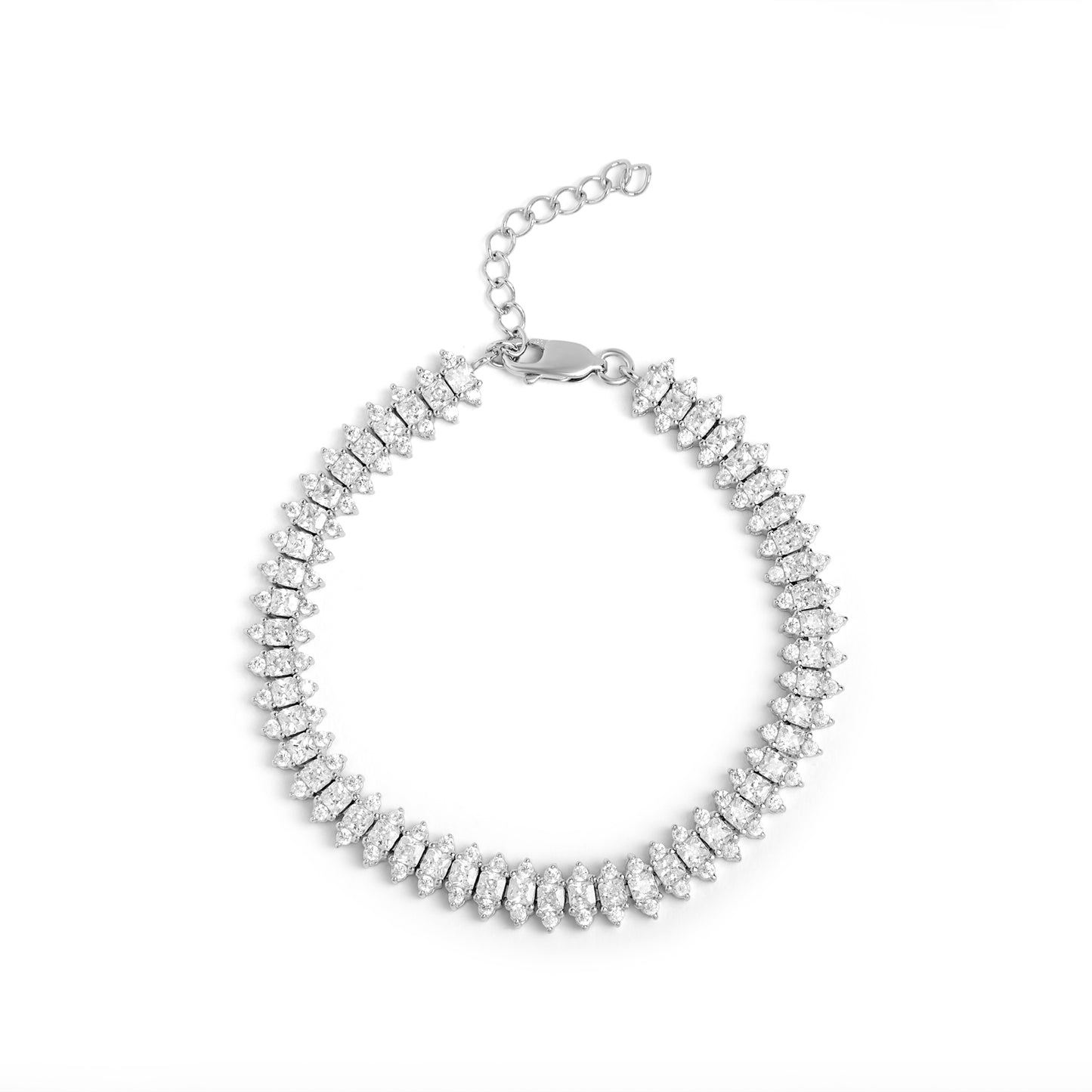 Dazzling-Diamond-Tennis-Silver-Bracelet