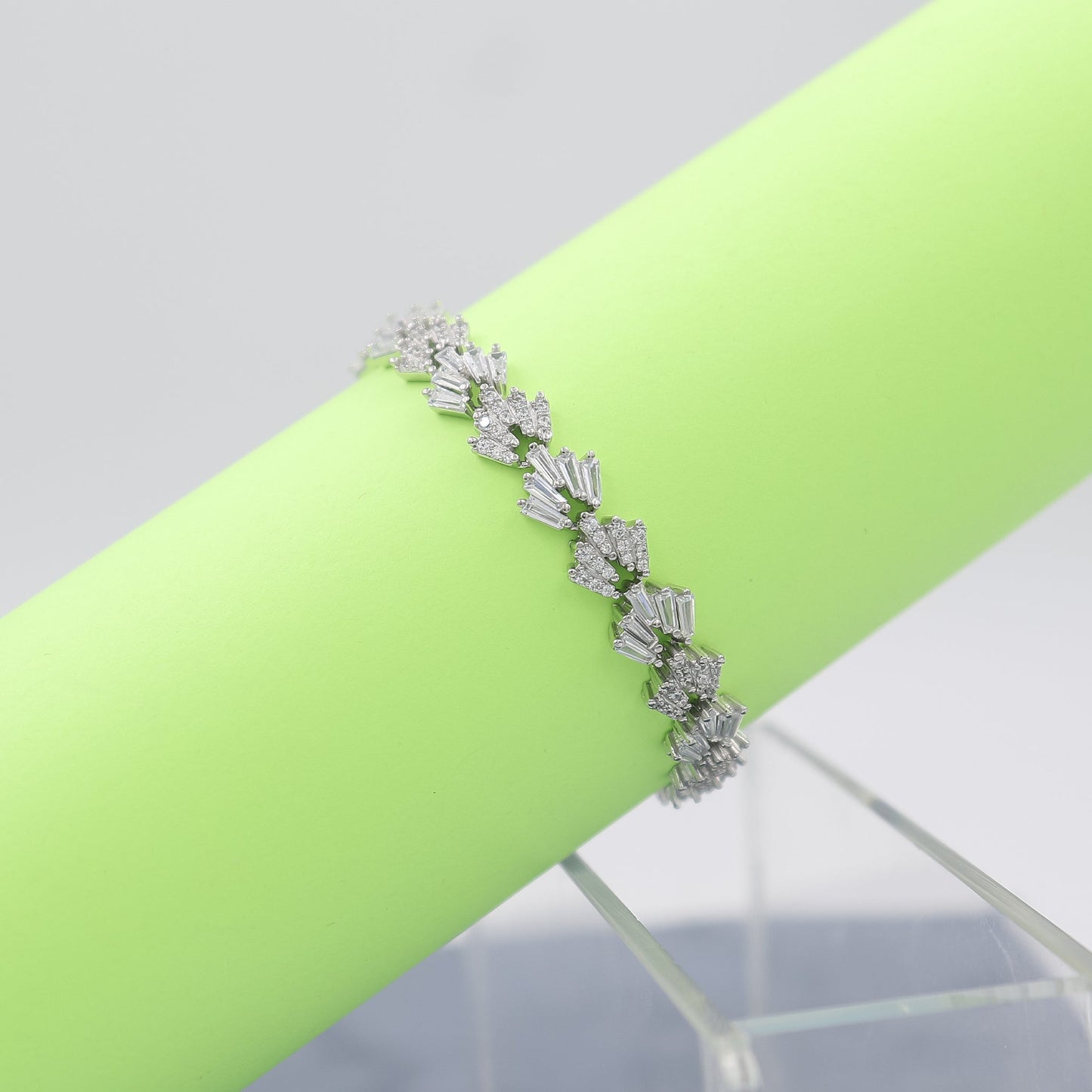 Baguette-Bliss-Tennis-Silver-Bracelet