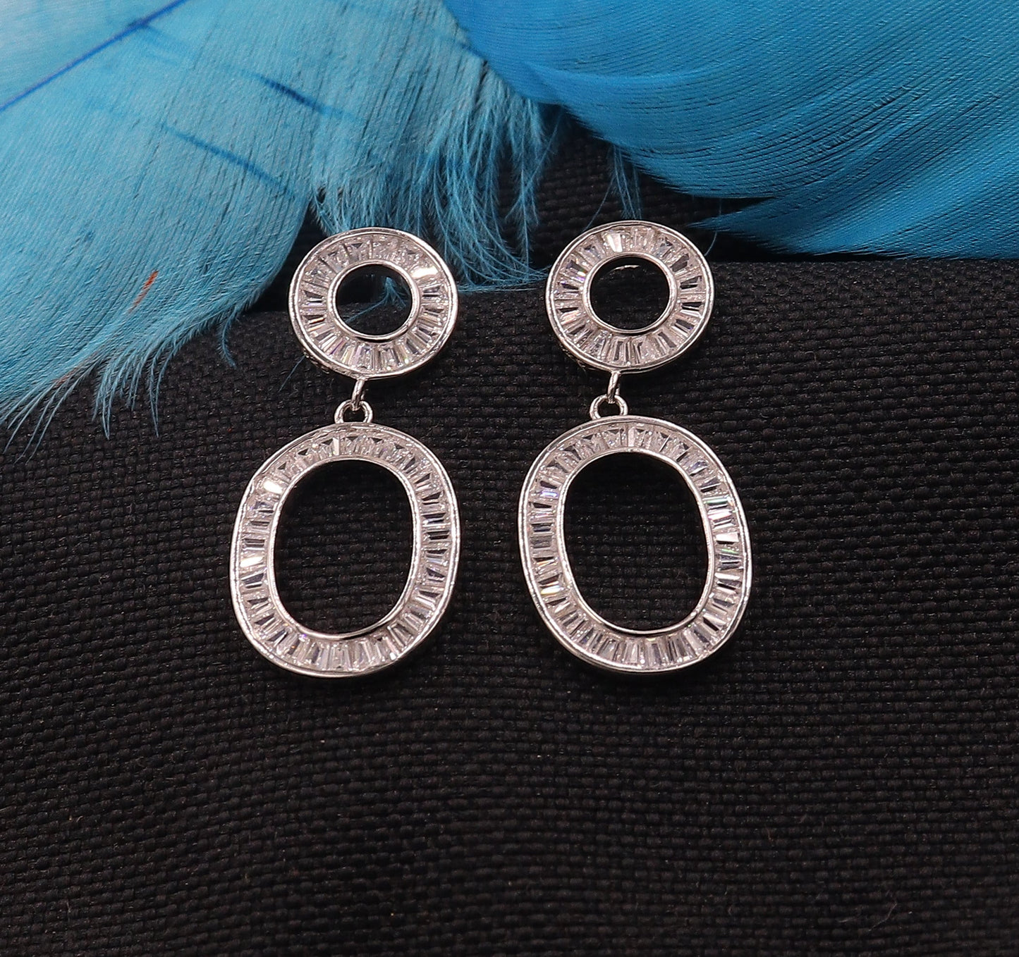 Classic Round Danglers Silver Earrings