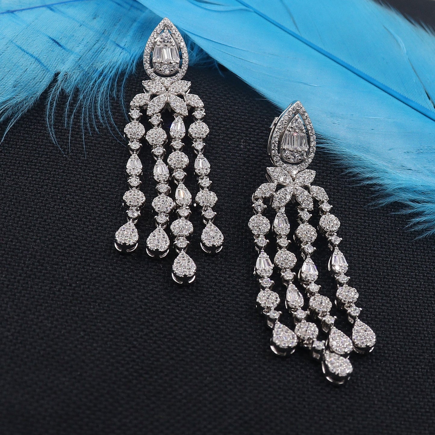 Luxe Diamonds Silver Earrings