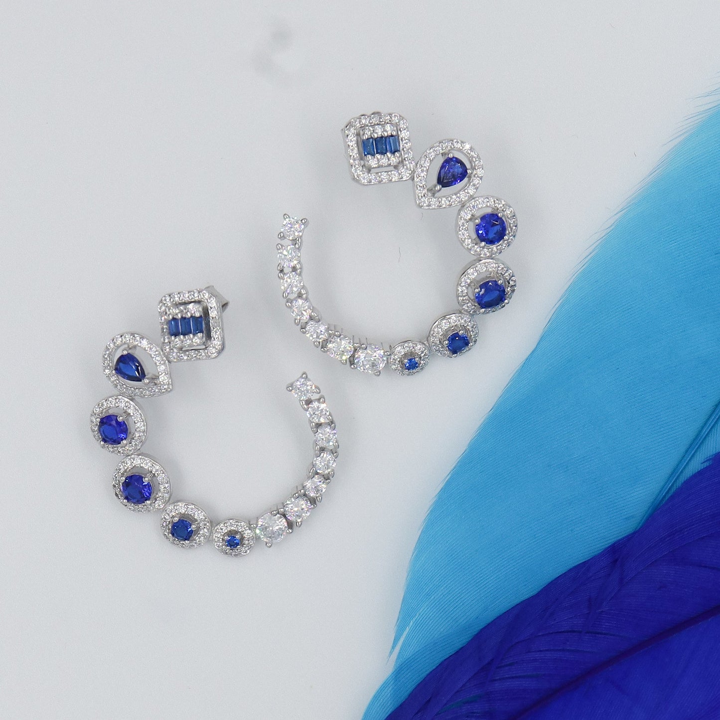 Elegant Sapphire Diamond Earrings
