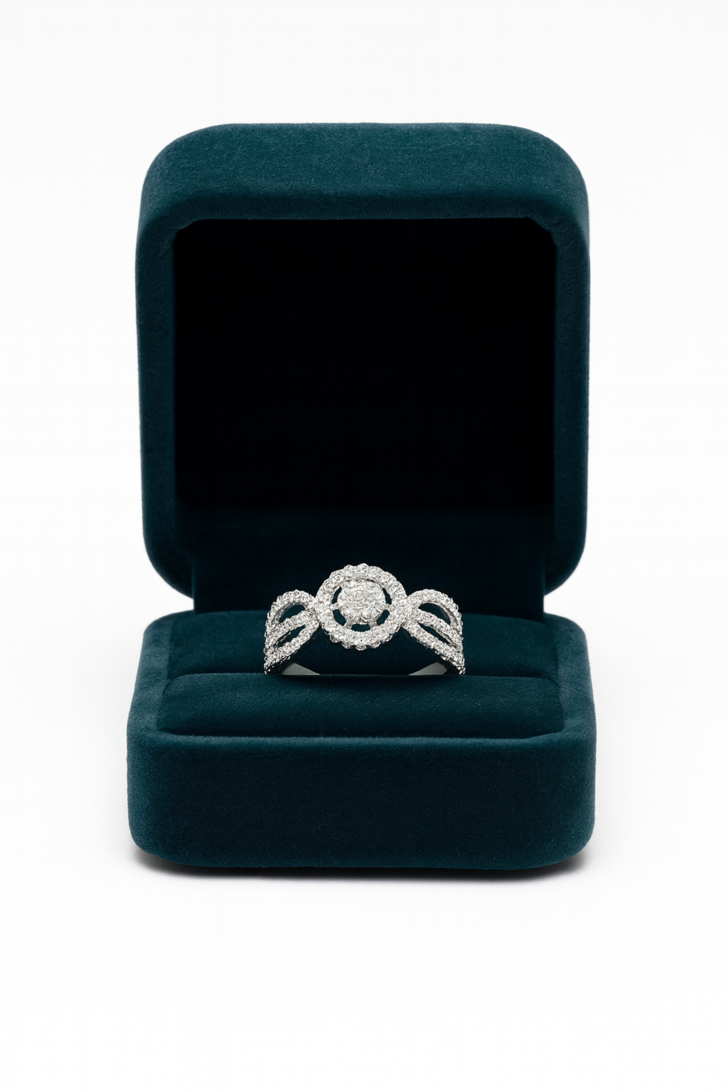 Sparkling Diamond Silver Ring