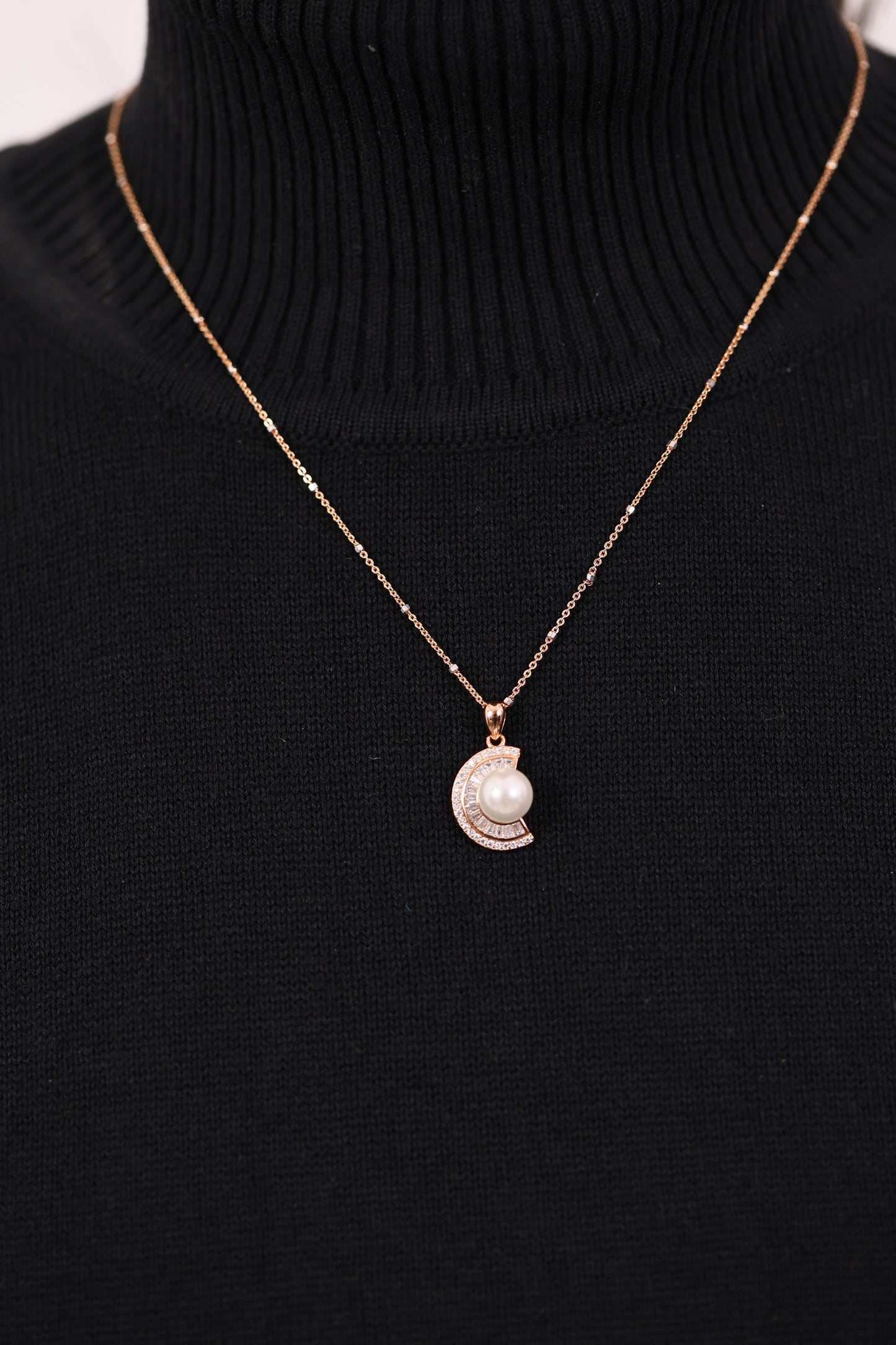 Pearl Promise Rose Gold Silver Pendant Set