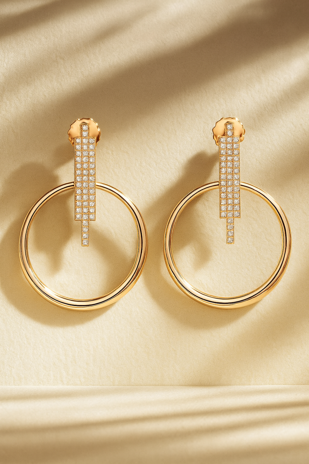 LUXE ROSE GOLD HOOPS DIAMOND SILVER EARRINGS