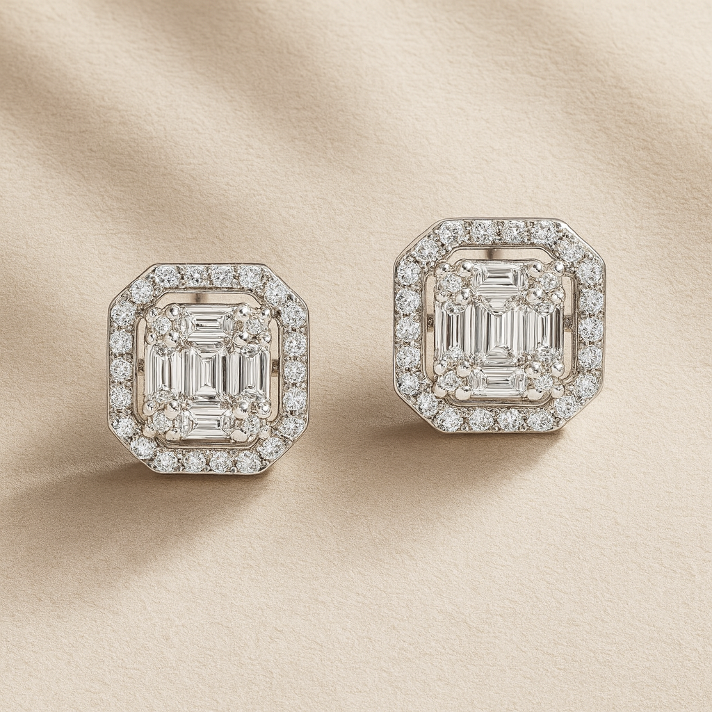 SELF LOVE DIAMOND STUDS SILVER EARRINGS