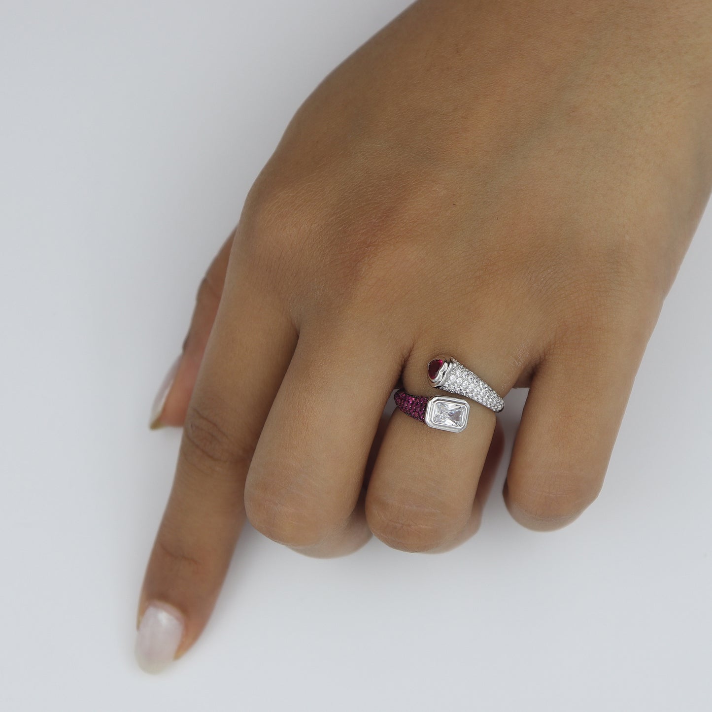 Twirl Diamond Silver Ring