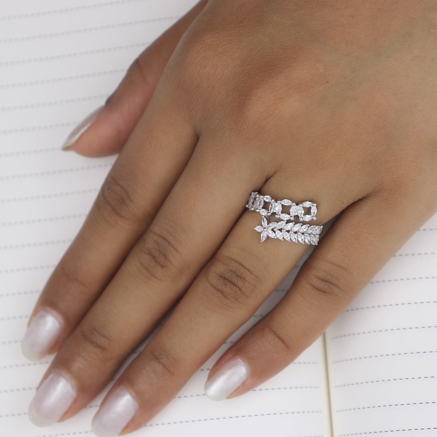 Charming Silver Diamond Ring