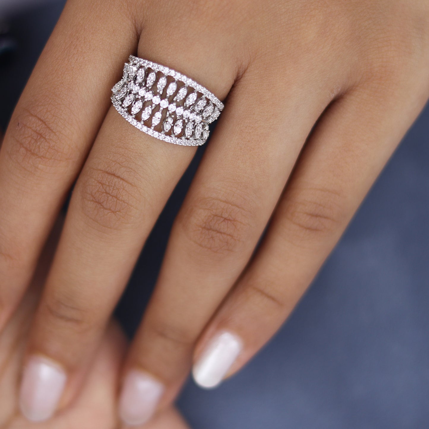 Silver Marquise Cocktail Ring