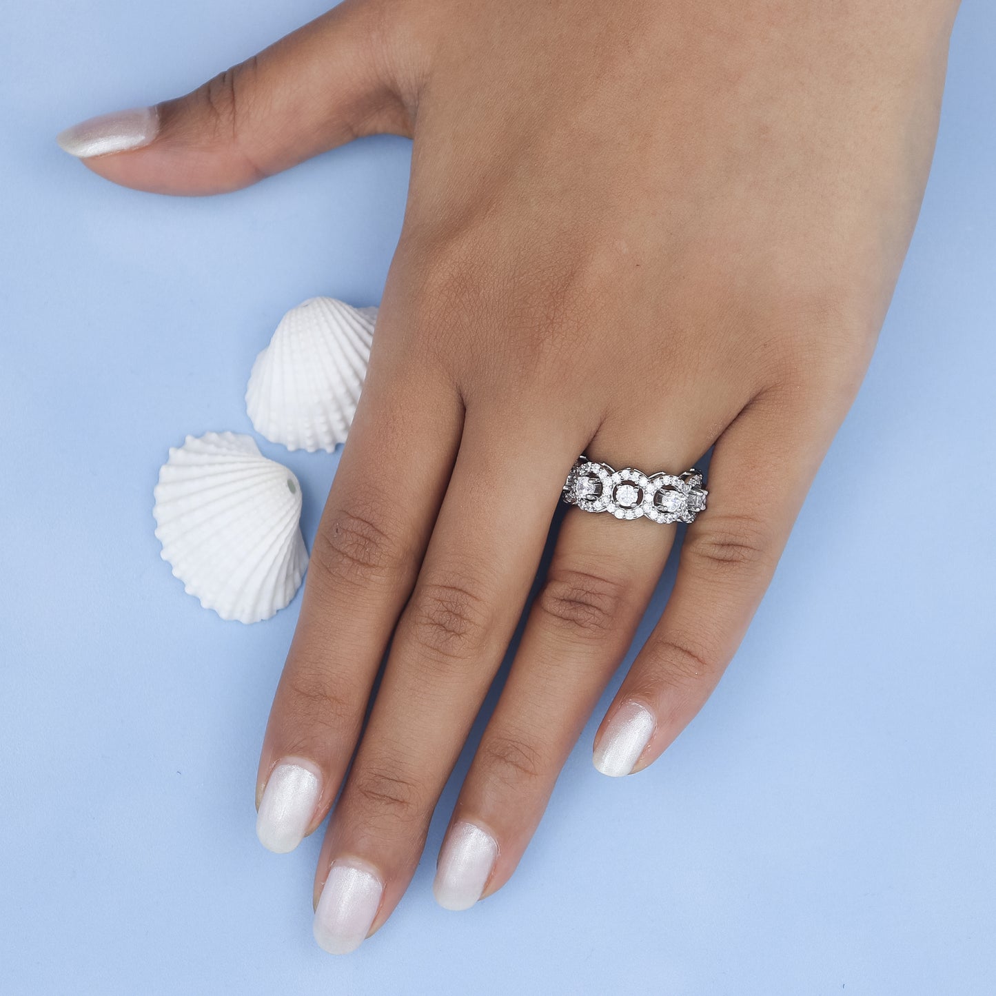 Dazzling Diamond Eternity Silver Ring