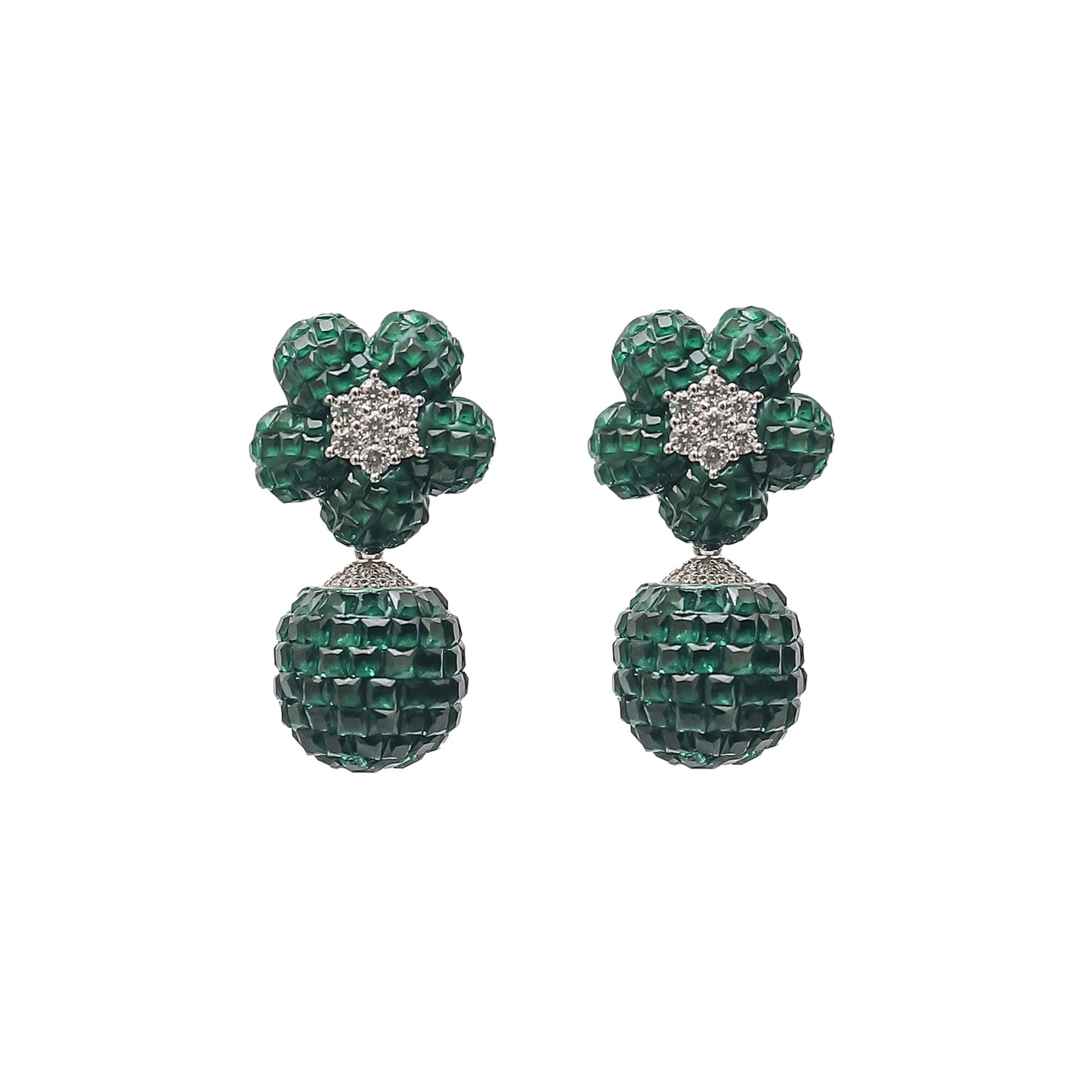 Ball Drop Silver Earrings