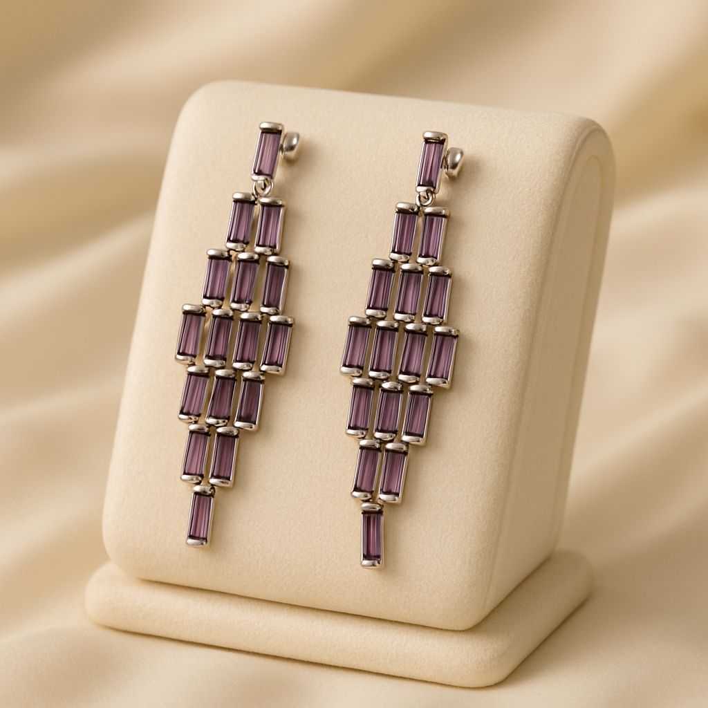 Chamber Luxe Purple Silver Earrings