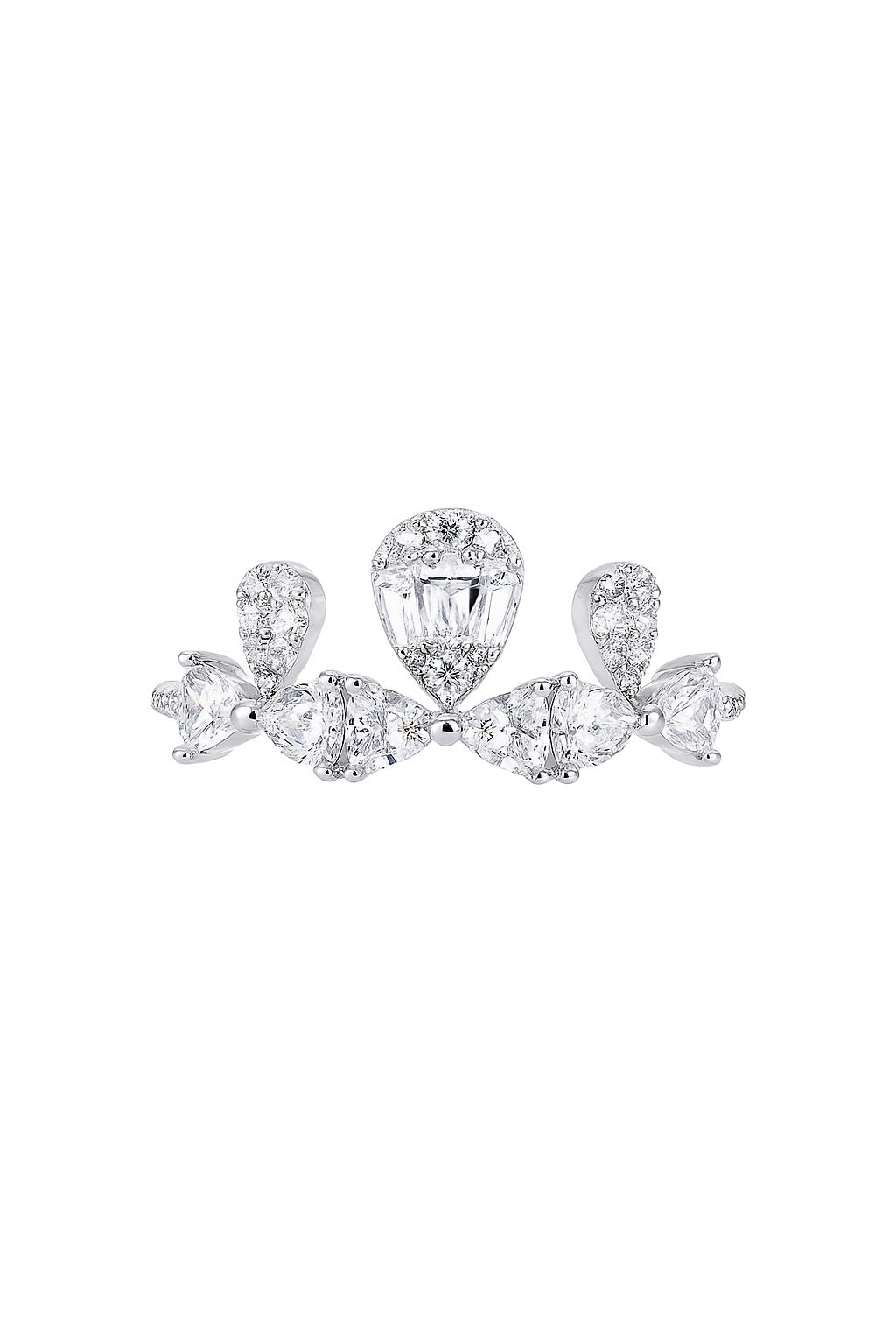 Crown Diamond Silver Ring