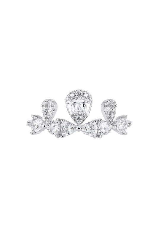 Crown Diamond Silver Ring
