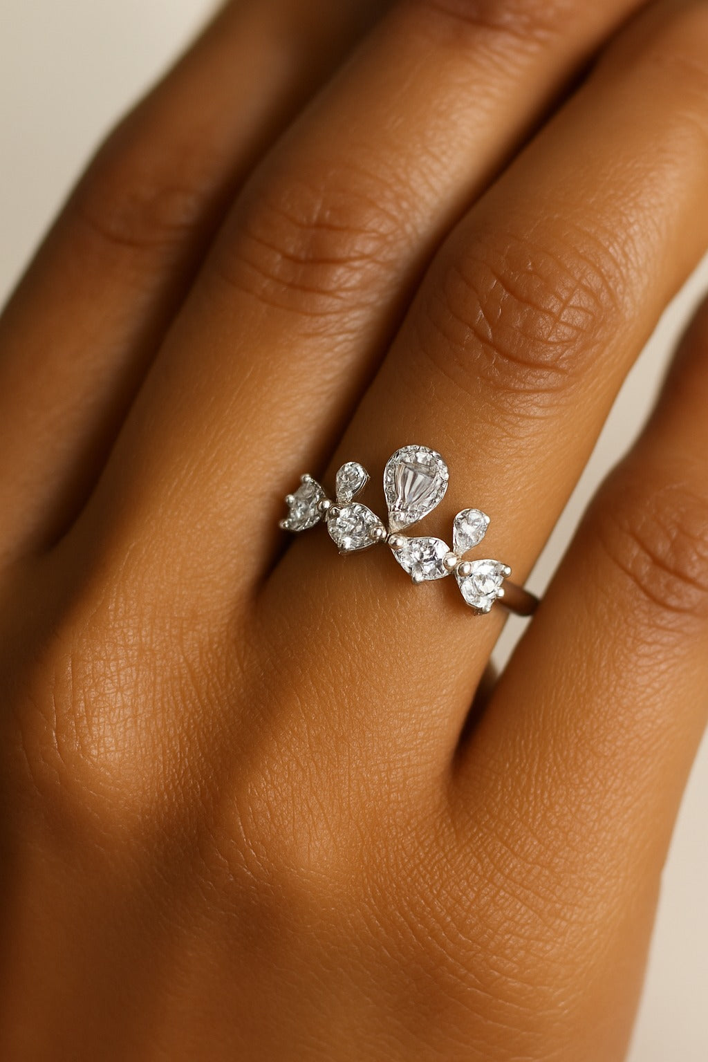 Crown Diamond Silver Ring