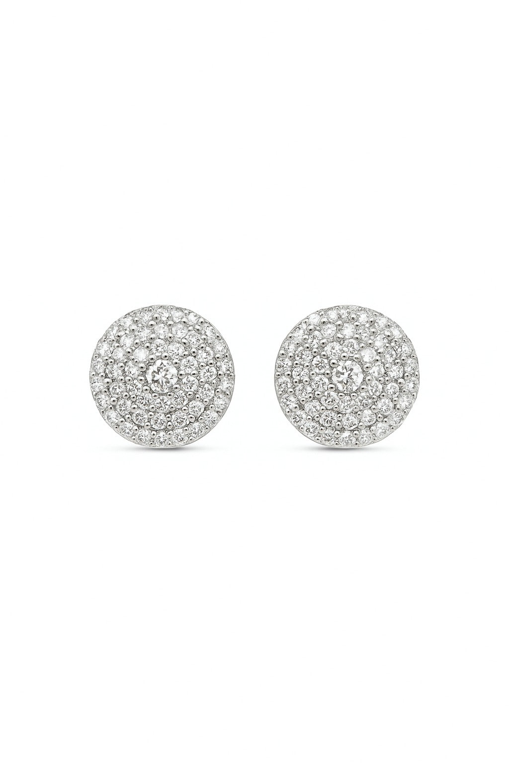 MINIMAL WHITE DIAMOND STUDS SILVER EARRINGS