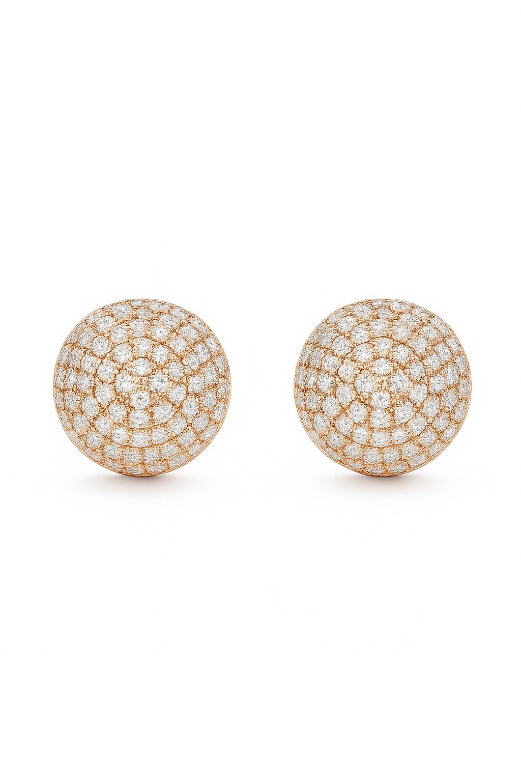 MINIMAL ROSEGOLD DIAMOND STUDS SILVER EARRINGS