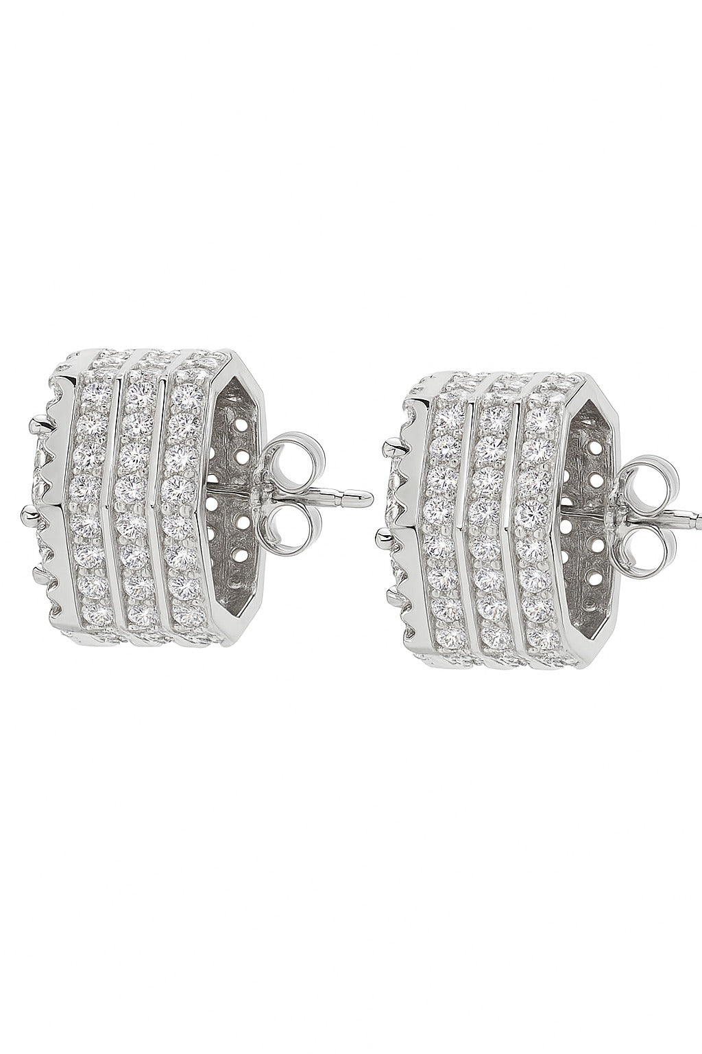 LUXE RUBY AND DIAMOND STUDS SILVER EARRINGS