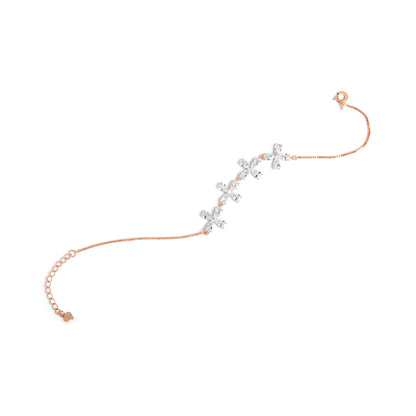Minimal-Rose-Gold-Pear-Diamond-Silver-Bracelet