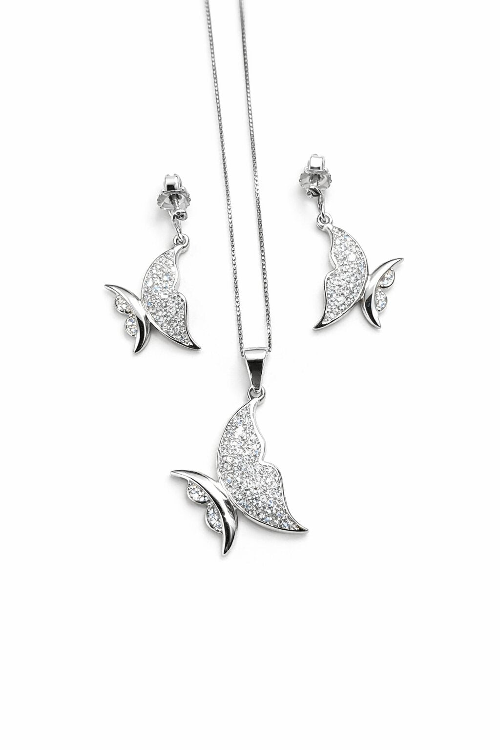 Radiant Silver Pendant Set
