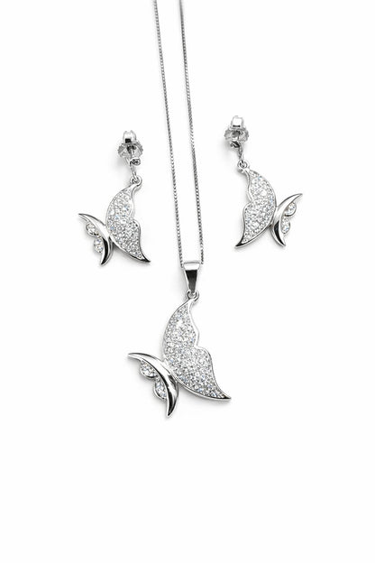 Radiant Silver Pendant Set