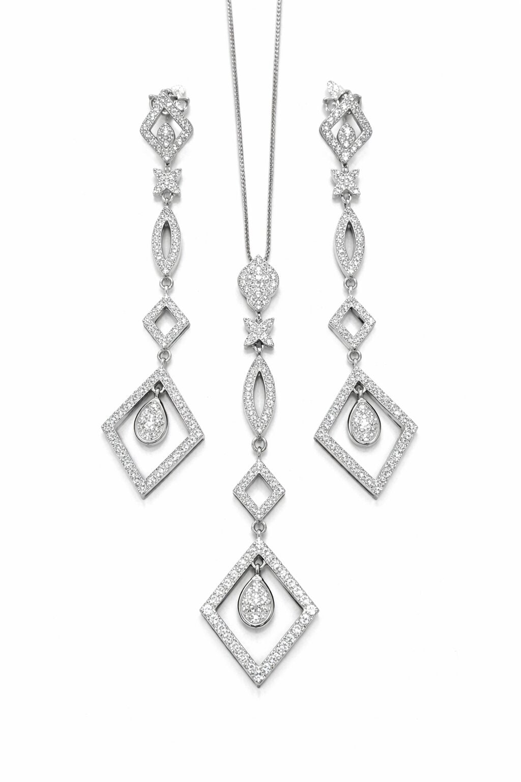 Sparkle Touch Silver Pendant Set