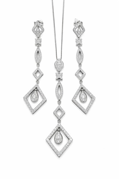 Sparkle Touch Silver Pendant Set