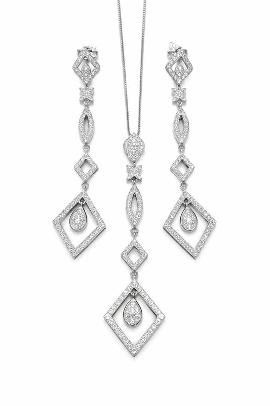 Sparkle Touch Silver Pendant Set