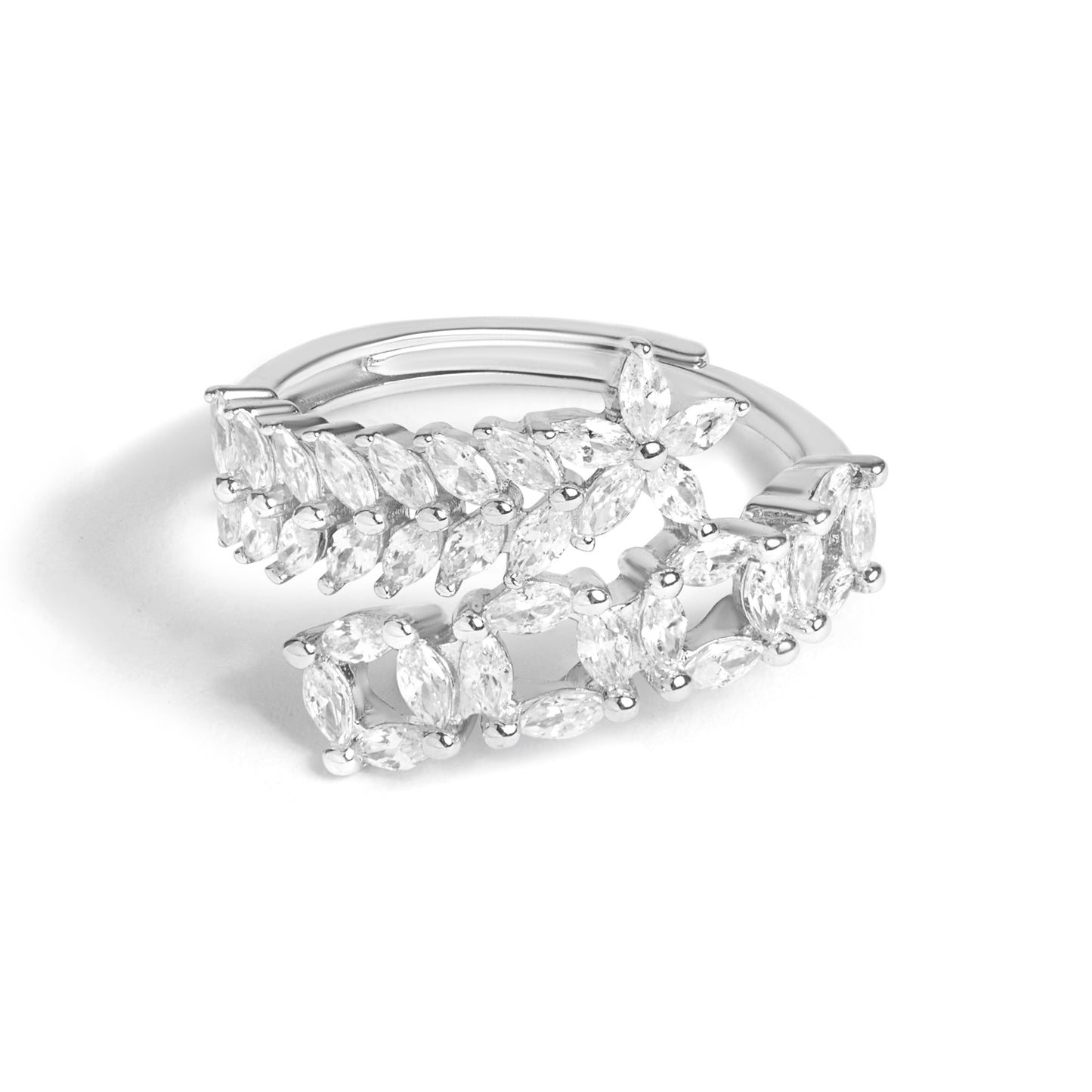 Charming Silver Diamond Ring