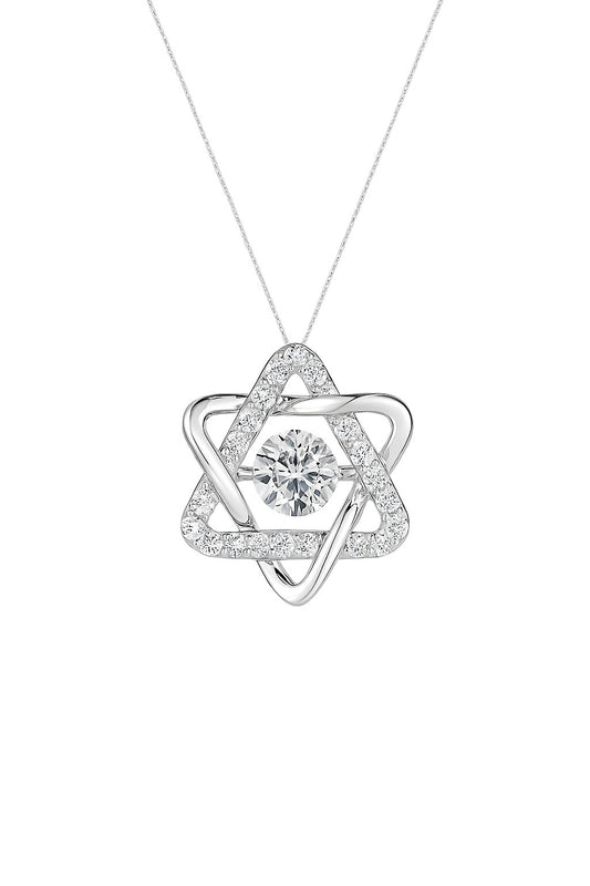 Starry Diamonds Silver Pendant