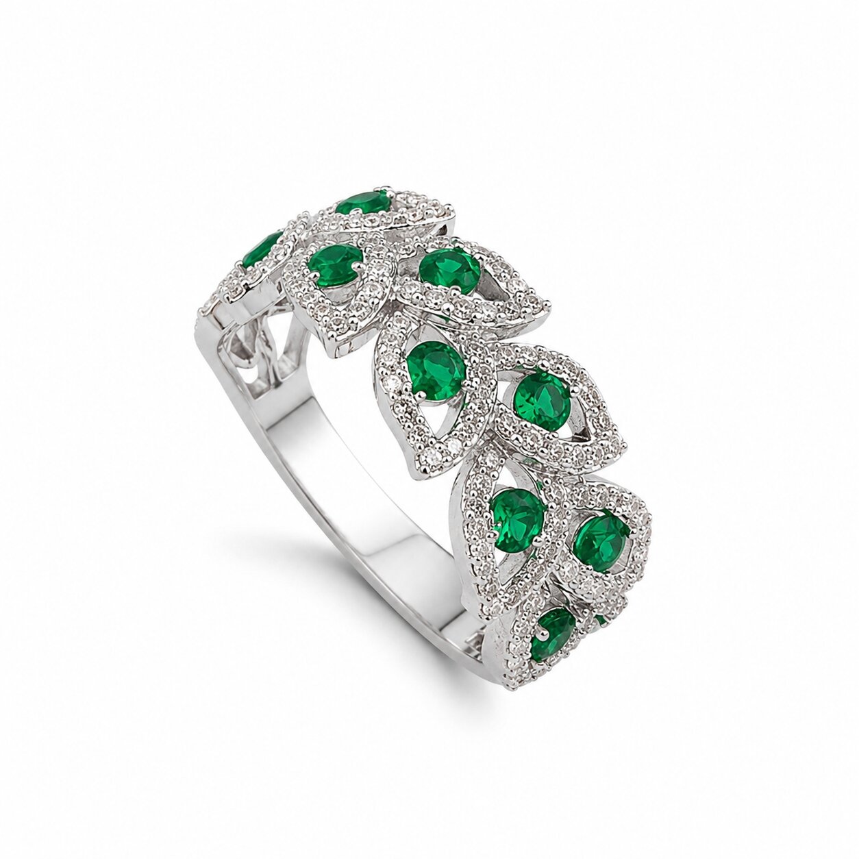 Emerald Ivy Silver Ring