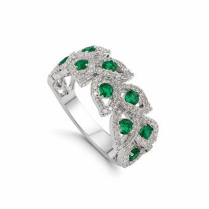 Emerald Ivy Silver Ring