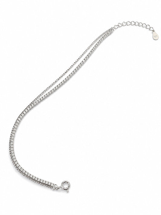 Dual Tennis Silver Bracelet