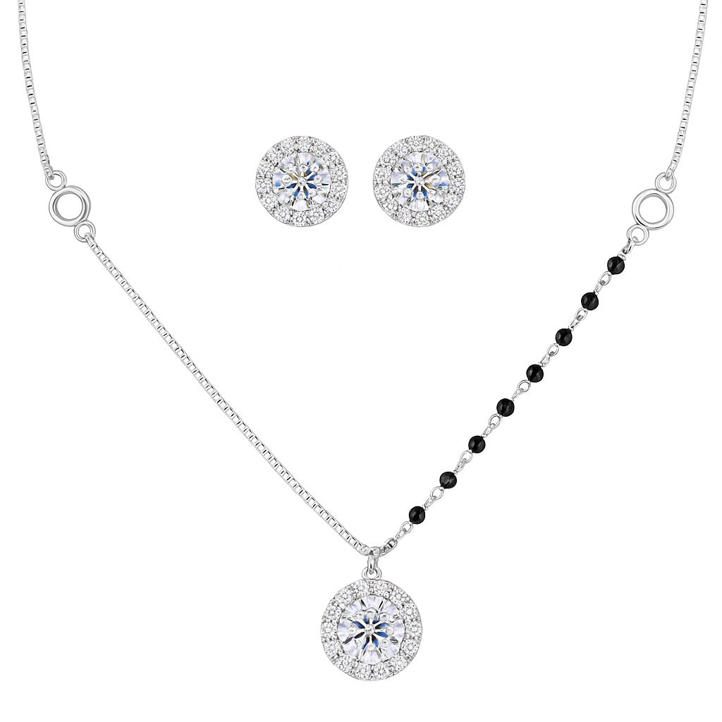Classic Mangalsutra Silver Pendant Set