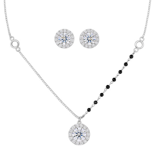 Classic Mangalsutra Silver Pendant Set