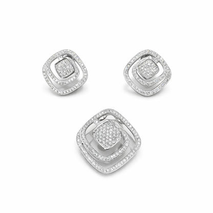 Shimmering Silver Pendant Set