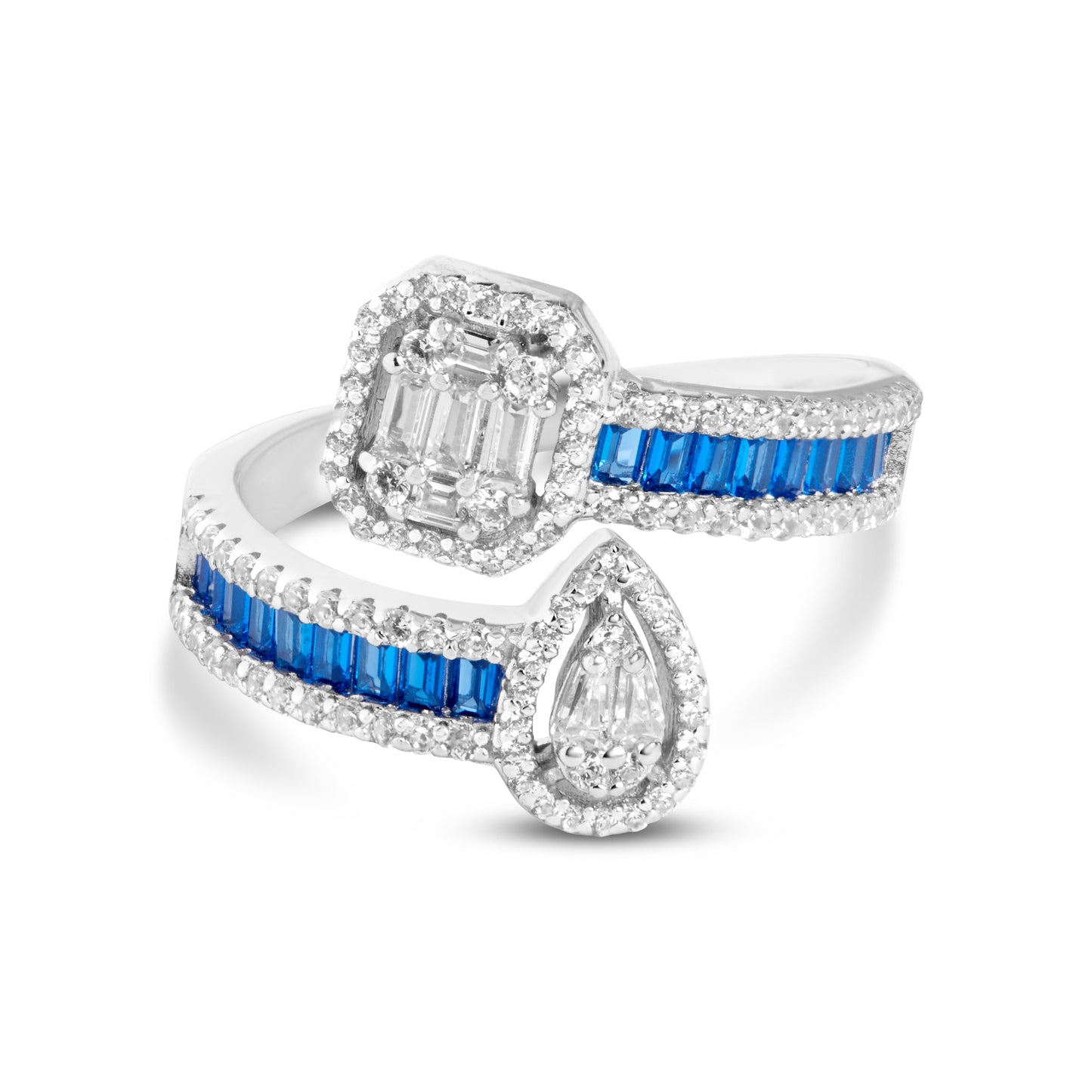 Elegant Toi-Moi Sapphire And Diamond Silver Ring