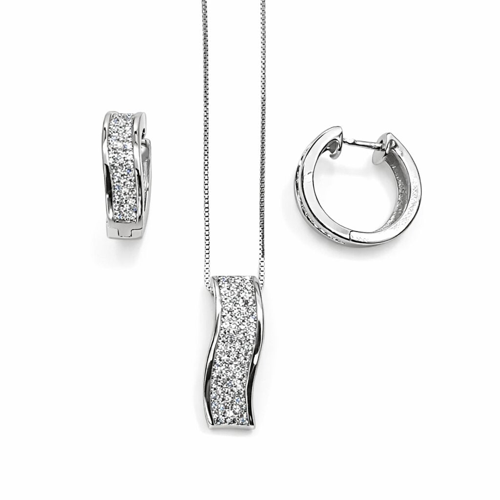 Dazzling Silver Pendant Set