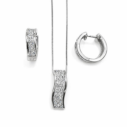 Dazzling Silver Pendant Set