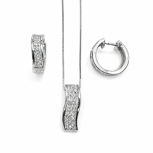 Dazzling Silver Pendant Set