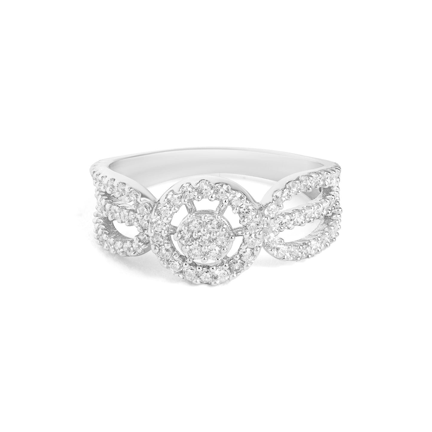 Sparkling Diamond Silver Ring